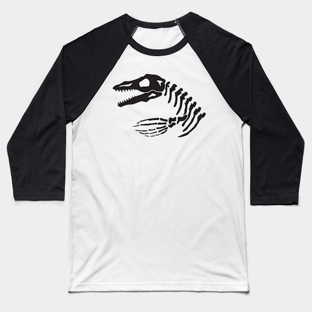 Mosasaurus skeleton Baseball T-Shirt by TimeSkiff